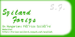 szilard forizs business card